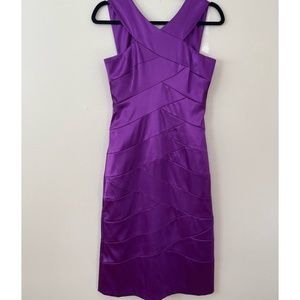 Spiegel 2 | Purple Satin Criss Cross Midi Dress